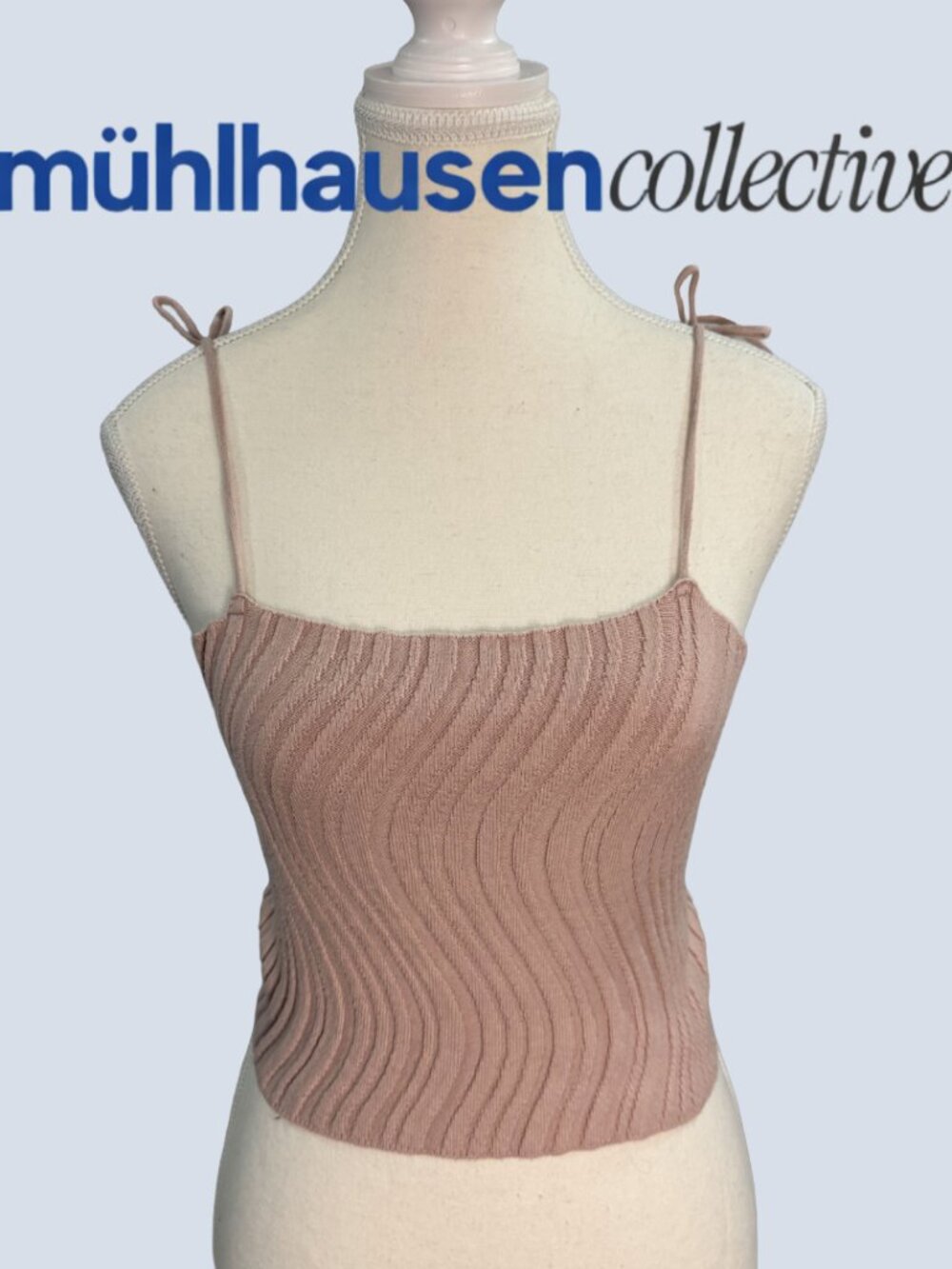 wild fable Mauve Ribbed Knit Tank Top with Illusion Tie Straps